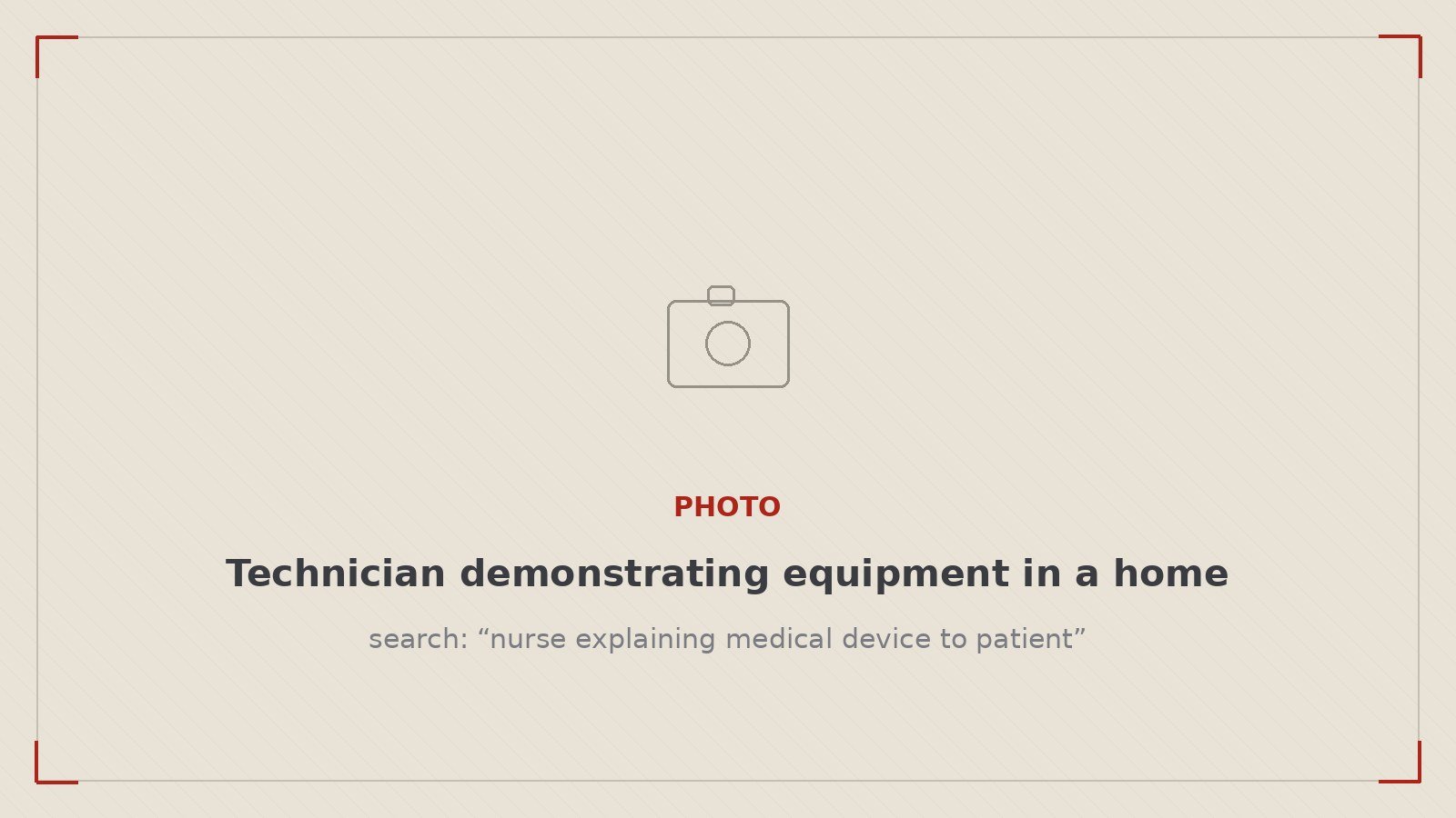 A technician demonstrating a home medical device to a family